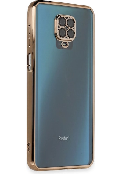 Newface - 520 - Xiaomi Redmi Note 9 Pro Kılıf Razer Lensli Silikon - Matxzngz - - Gold