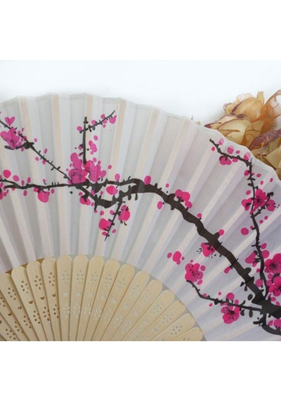 Beluga Yelpaze Bambu Kumaş Serinletici Vintage Kiraz Çiçeği Şık Dekorasyon Püsküllü Japon Yelpaze 0198