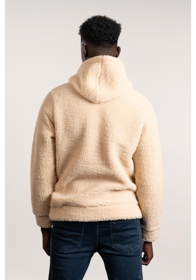 Fbı Kapşonlu Kanguru Cepli Slimfit Peluş Sweatshirt Kahverengi