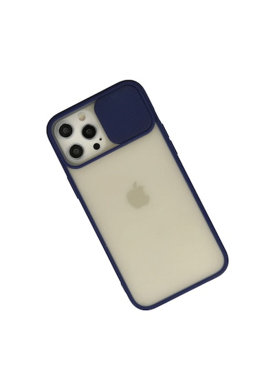 Apple iPhone Uyumlu,  12 Pro Max Kılıf Palm Buzlu Kamera Sürgülü Silikon - Lacivert