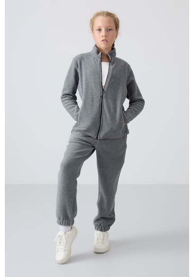 Standart Fit 2li Paket Siyah-gri Melanj Kız Çocuk Eşofman Alt - 75155 Siyah - Gri