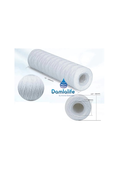 10" Inç Iplik 5 Micron Sediment Sargı Ip Tortu Filtre