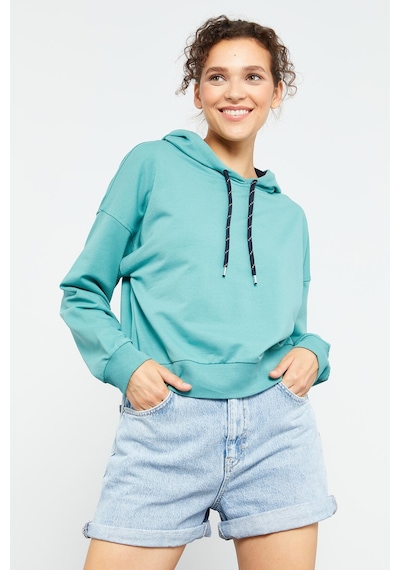 Tommy Life Mint Yeşili Uzun Kol Rahat Form Kapüşonlu Kadın Sweatshirt - 97115 Mint Yeşili