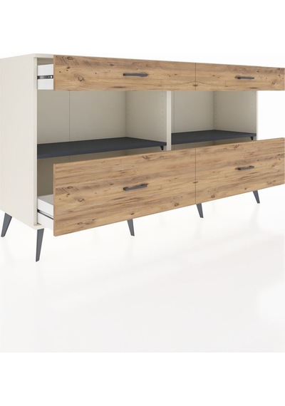 Hyperion Konsol 2 Raflı 4 Çekmeceli 176x44x99 Aytaşı-antrasit/ça Aytaşı-antrasit/çam