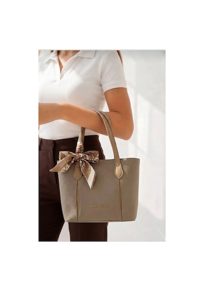 Just Polo Kadın Vizon Fular Detaylı Orta Boy El Ve Omuz Çantası-bd6086bd VİZON