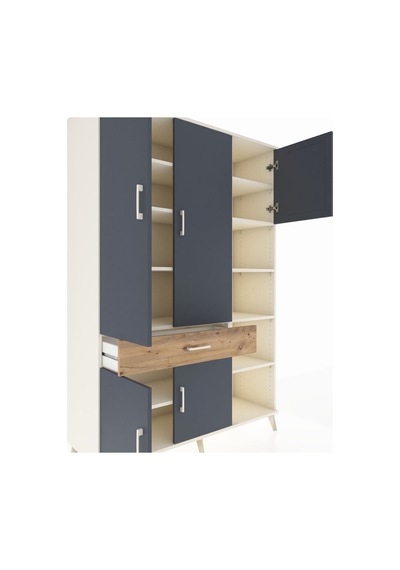 Hyperion Dolap 10 Raflı Tek Çekmeceli 5 Kapaklı 132x44x195 Aytaşı-antrasit/çam Antrasıt/atlas Çam Hyperion Dolap 10 Raflı Tek Çekmeceli 5 Kapaklı 132x44x195 Aytaşı-antrasit/çam Antrasıt/atlas Çam