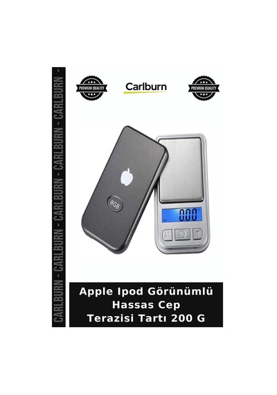 Özel Üretim Mini Gümüş Apple Ipod Görünümlü Hassas Cep Terazisi Tartı 200 G Kapasite 0.01 Hassasiyet