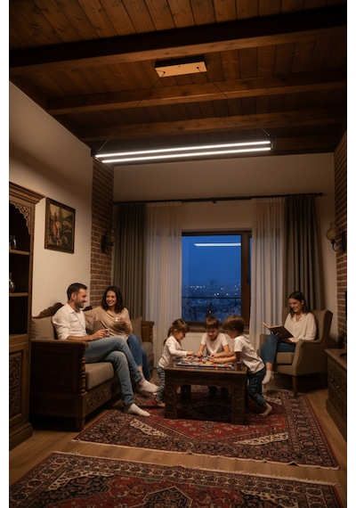 Vega Gold Lineer Led Sarkıt Avize Kumandalı Dim Edilebilir Aşağı Işık Doğal Işık