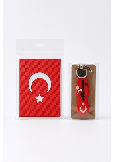 Kemboss Türkiye Kaydırmaz Ped Ve Türkiye Silikon Anahtarlık Seti Araç Torpido Kaymaz Mat Kırmızı