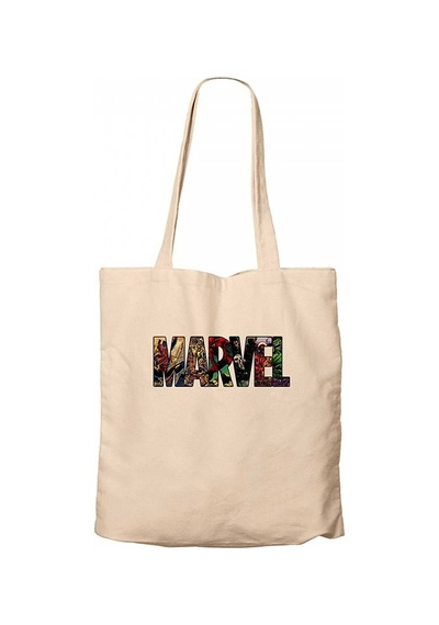 Marvel Heroes in Post 2 Krem Kanvas Bez Çanta Krem