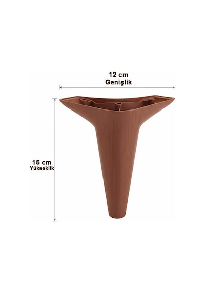 Aspen 15 Cm Ceviz 4'lü Set Koltuk Baza Dolap Tv Ünitesi Yatak Odası Konsol Ayağı Ceviz