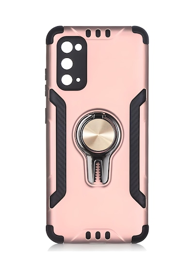 Galaxy Uyumlu S20 Kılıf Stand Olma Özellikli Araç Tutuculu Ko Ko Kılıf Rose Gold