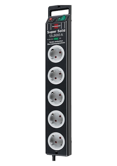 Super Solid Serisi Brennenstuhl 5 Soketli 2.5 Metre 13.500 Mah Akım Korumalı Priz Siyah