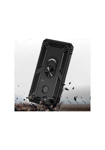 Oppo Ax7 İle Uyumlu Kılıf Tam Koruma Yüzüklü Standlı Tank Gövdeli Telefon Kılıfı Kapak