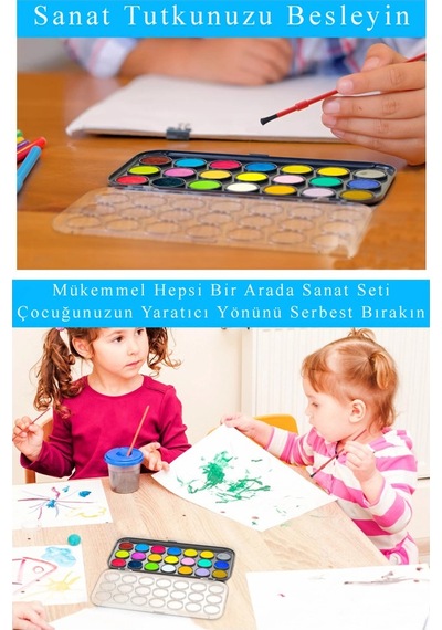 21 Renk Sulu Boya 1 Paket Fırça Hediyeli 21 Li Pritt Suluboya Canlı Renkler 28 Mm Boya Çapı Büyük Boy Çok Renkli