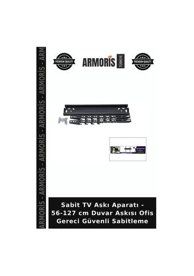 Sabit Tv Askı Aparatı - 56-127 Cm Duvar Askısı Ofis Gereci Güvenli Sabitleme
