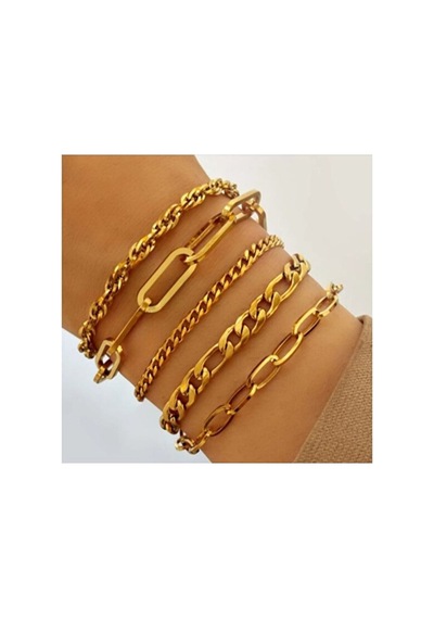 Ycle 5'li Gold Bileklik Seti Altın