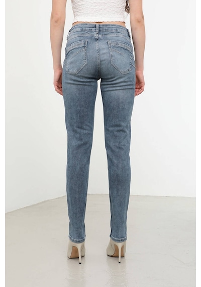 Kadın Normal Bel Likralı Slim Fit Jean Pantolon Mavi 001