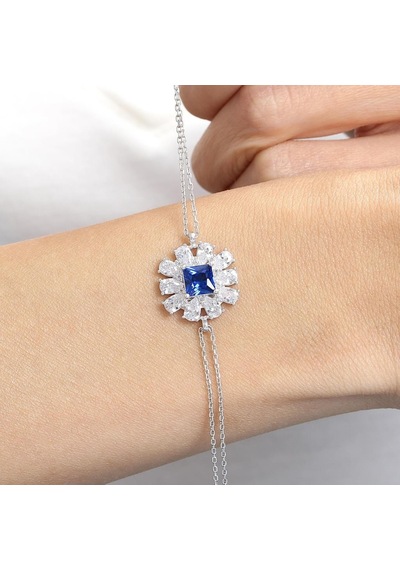 Effective Diamond Milano Rüyası Sentetik Safir Taşlı Gümüş Bileklik