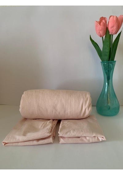 Battal Boy Yastıklı Çarşaf Takımı %100 Pamuklu 180x200 Toz Pembe