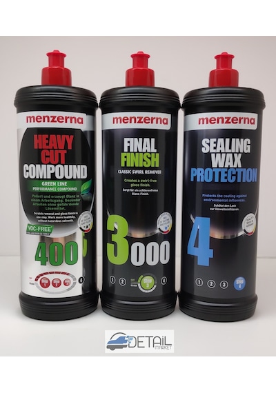 Menzerna Yeşil 400 3000 Sealingwax Pasta Hare Boya Koruma Set 1lt
