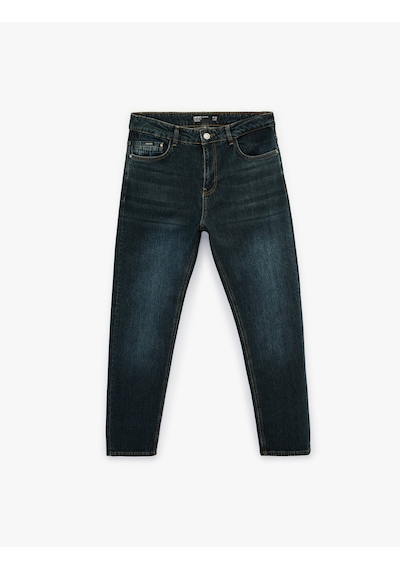 Koton Regular Fit Pamuklu Tapered Jean Pantolon - Joe Jean Koyu İndigo 7wam40141nd