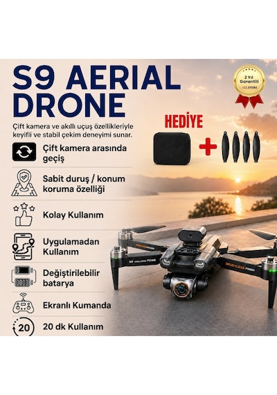 S9 Pro 4k Kamera Drone Uzaktan Kumandalı Mini Quadcopter Çocuklar İçin Uygun, Katlanabilir, Rc Drone-1359