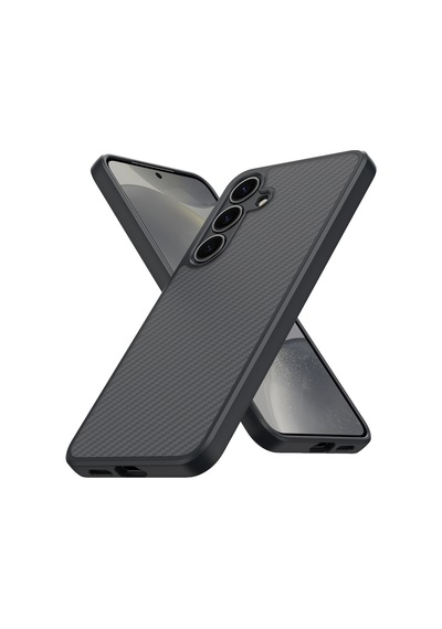 Zore Galaxy S25 Plus Uyumlu Kılıf Magsafe Şarj Özellikli Karbon Fiber Tasarımlı E Siyah