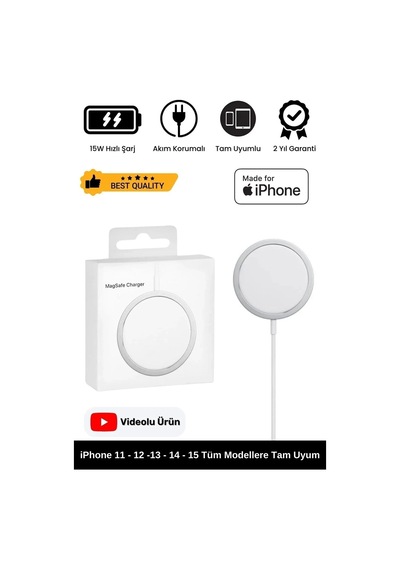 Apple Uyumlu iOS Kablosuz Hızlı Şarj Aleti Wireless Charger Adaptörü