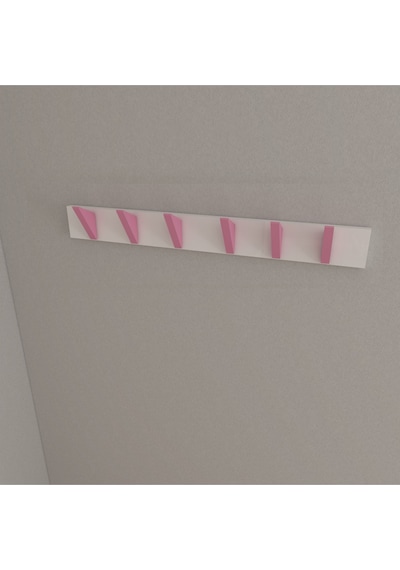 Hepsi3boyutlu Modern Duvar & Kapı Kanca Askılık - 6 Adet Pembe Kanca Askılık - Model No : 5 Pembe