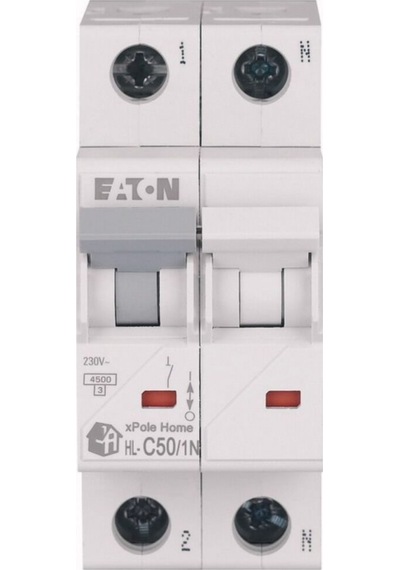 Eaton Hl-c50/1n Minyatür Devre Kesici - 4,5ka - C Eğrisi - 1x50a+n