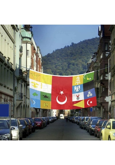 17 Eski Türk Devletleri Tek Poster Raşel Bayrak -600x300cm - 6x3 Metre 1