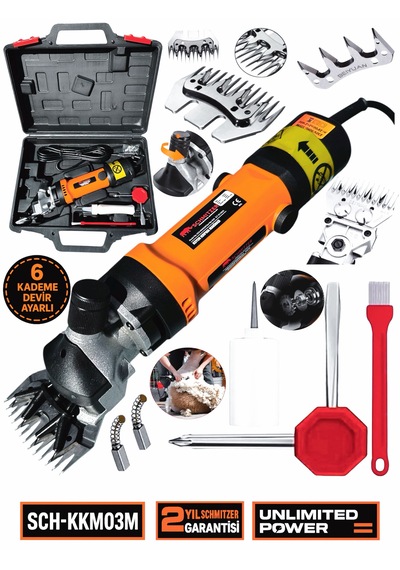 Schmıtzer Sch-kkm03t Pro Seri Metal Şanzuman Profesyonel Koyun Keçi Kırpma-kırkma Makinası 6 Kademe Devir Ayarlı