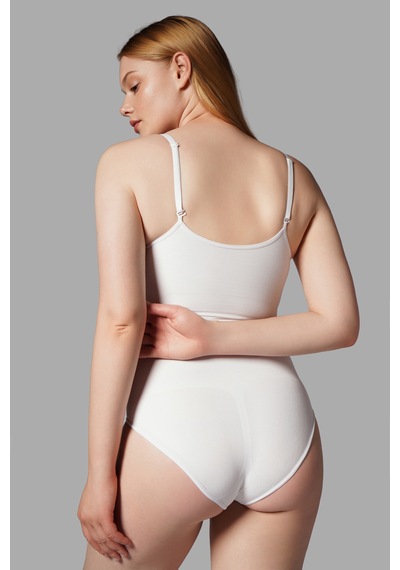Fit Women 2 Beden Alt Tarafı Çıtçıtlı Zıbın Korse Seamless 9051-beyaz