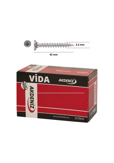 Cateksss 3,5x45 Akdeniz Sunta Vidası 500 Adet - 58 Li Paket 3.5 x 45