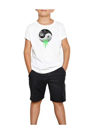 Zepplin Giyim Yin Yang Eko Sistem Beyaz Çocuk Tişört