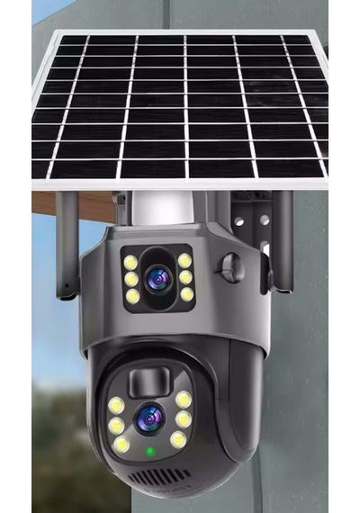 Ultimate V380pro S735 Solar Güneş Enerjili Gece Görüş İnsan Takibi 10mp Dual Lens 4g Kamera