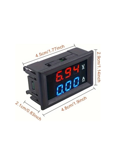 Xuweiwei 2 Adet Yeşil 0.28 Dijital Voltmetre Ampermetre Dc 100v 10a Led Ekranlı Volt Amper Ölçer