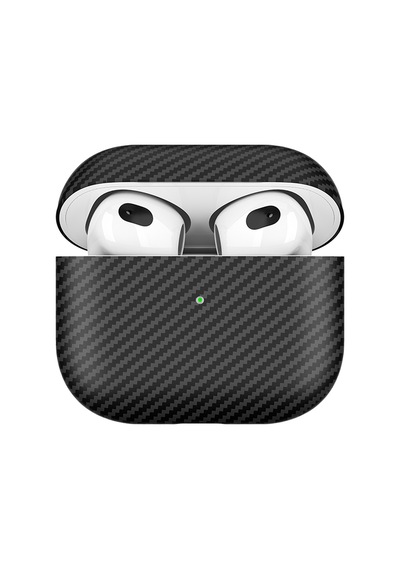Apple AirPods Uyumlu 3. Nesil Zore Airbag 43 600d Karbon Fiber Kulaklık Kılıfı Siyah