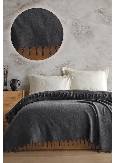 Viaden Berlino Çift Kişilik Pike 200 x 230 CM - Füme