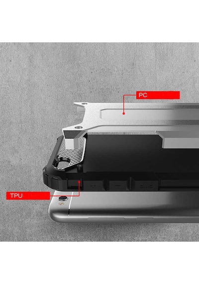 Noktaks - Redmi Go Uyumlu - Kılıf Çift Katman Zırh Tank Crash Military Kapak - Mavi Mavi