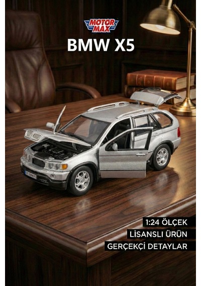 Motor Max 1:24 Bmw X5 Diecast Model Araba - Metal Koleksiyonluk Araç - Gümüş Gri