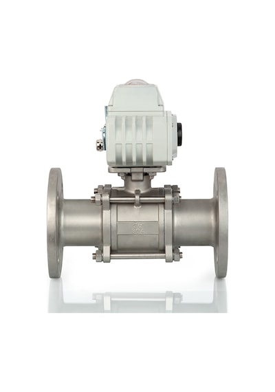 Unox Dn25 - 1" 220 V Ac Elektrikli Aktüatörlü Flanşlı Küresel Vana 3 Parçalı