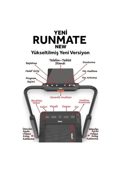 Gelişmiş Koşu Bandı - Bluetooth Ve Uzaktan Kumanda İle 12 Km Hız
