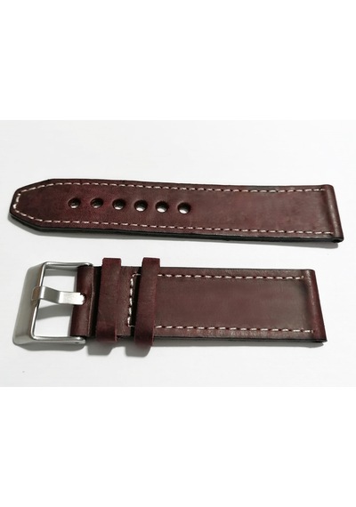 Fado& Fosil Uyumlu &her Saate Uyumlu Greyzi Deri Saat Kordonu 24 Mm 83 Bordo Bordo