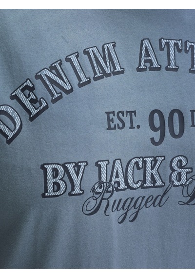 Jack & Jones Jack Jones Yazı Baskılı Büyük Beden Erkek Tişört 12294518 Mavi