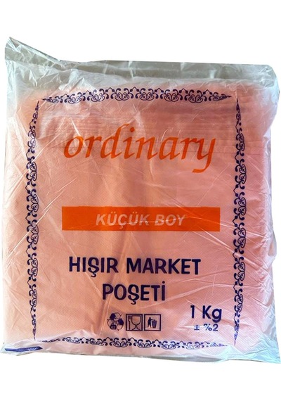 Ordinary Turuncu Market Poşeti Torbası  Hışır Atlet Poşet  Küçük Boy  24 x 40 CM  1 KG