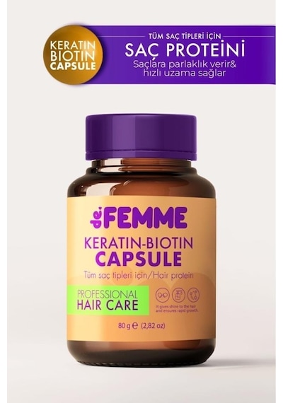 De Femme Keratin & Biotin Dökülme ve Yıpranmalara Karşı Kapsül Saç Maskesi 80 G