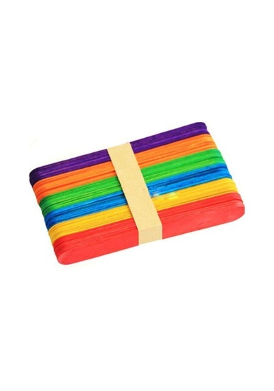 Renkli Ahşap Dil Basma Çubuğu Abeslang 50'li 150 Mm X18 Mm Diğer