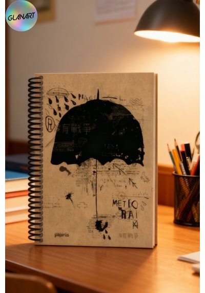 Spiralli 100 Yaprak Çizgisiz Orta Boy Sert Kapak Defter Kraft Kağıt 16x23 Cm